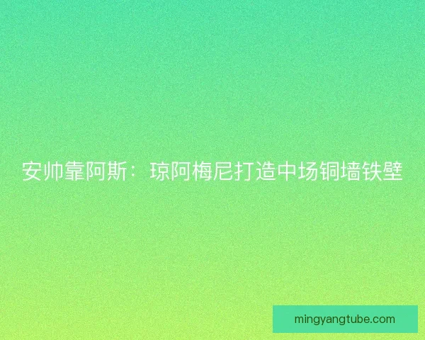 安帅靠阿斯：琼阿梅尼打造中场铜墙铁壁